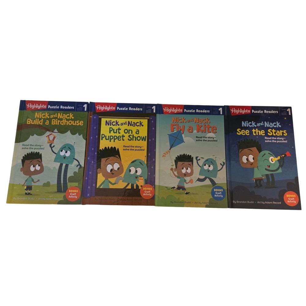 Highlights Puzzle Readers Level 1 Nick and Nack 4 Book Set Early Reading Puzzles